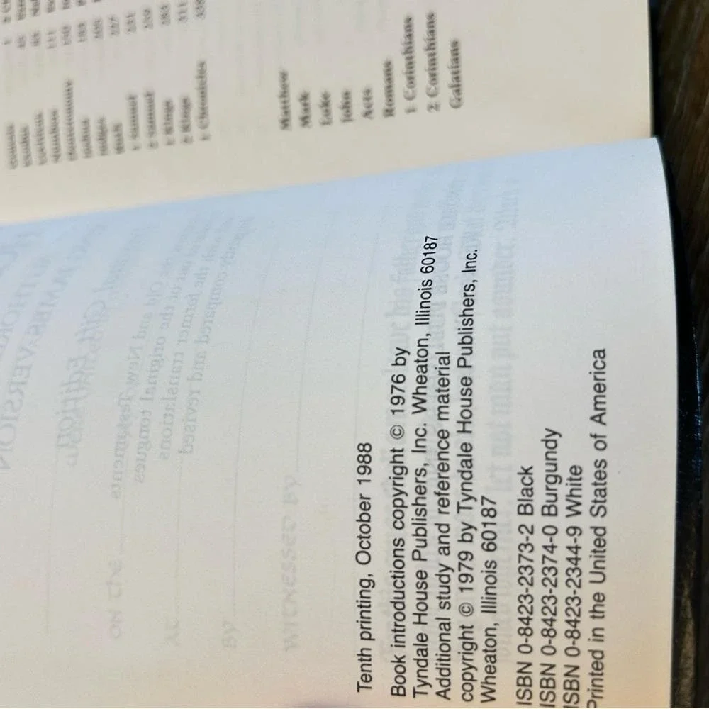 HOLY BIBLE King James KJV Tyndale Black Red Letter‎ Concordance 1984